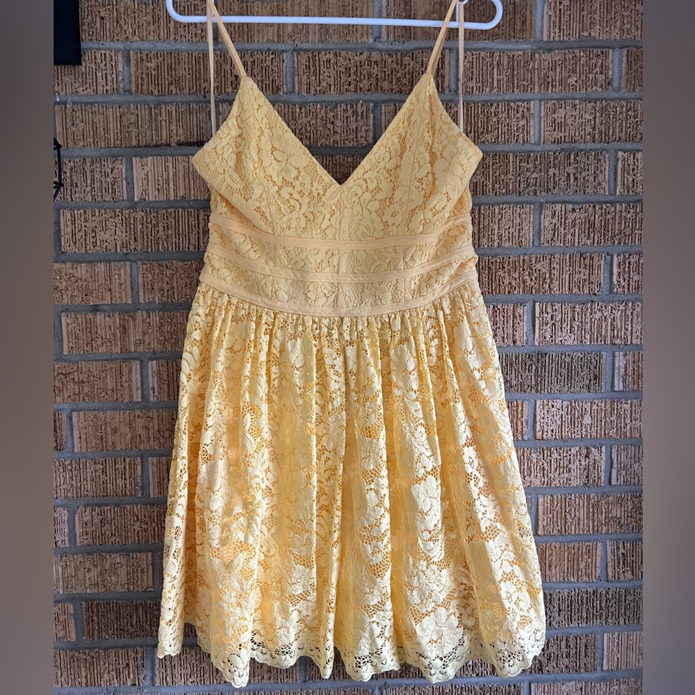 STUNNING Yellow Lace Dress